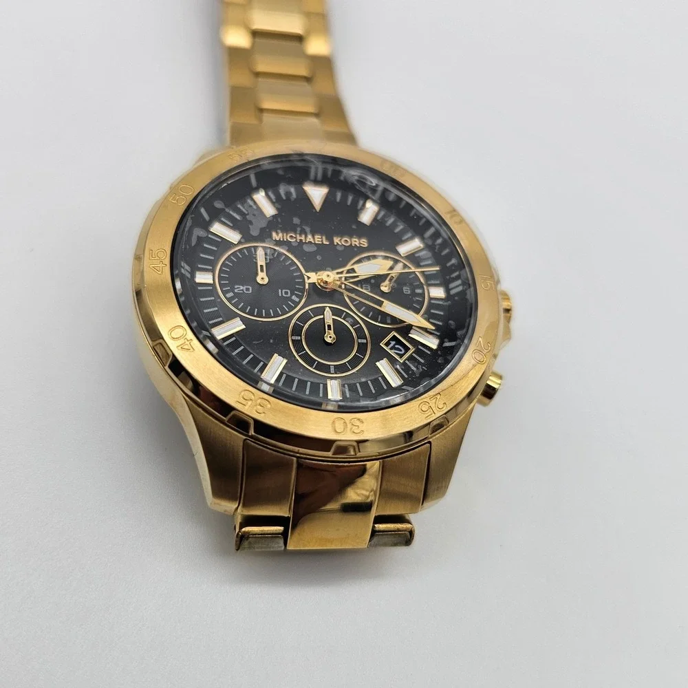 Michael Kors Men Greyson Chronograph Gold Tone Stainless Steel Watch MK9108 43mm